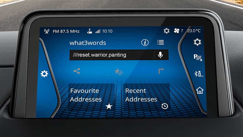Infotainment display of a Tata Nexon 2017-2023 showing navigation interface