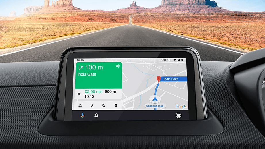 infotainment display navigation view of a Tata Nexon 2017-2023