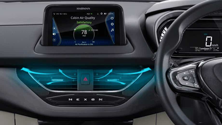 interior dashboard of a Tata Nexon 2017-2023
