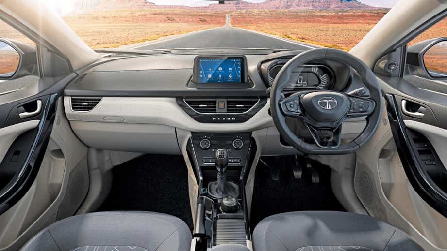 interior dashboard of a Tata Nexon 2017-2023