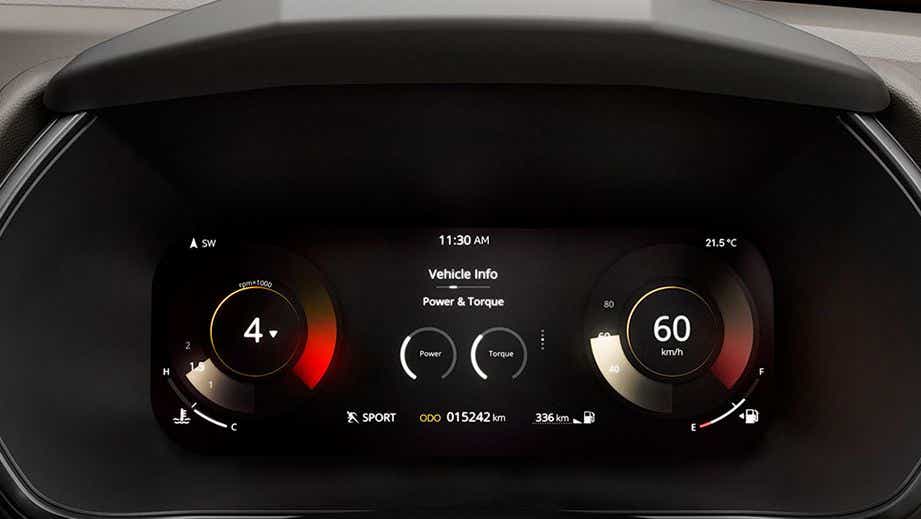 instrument cluster view of a Tata Safari