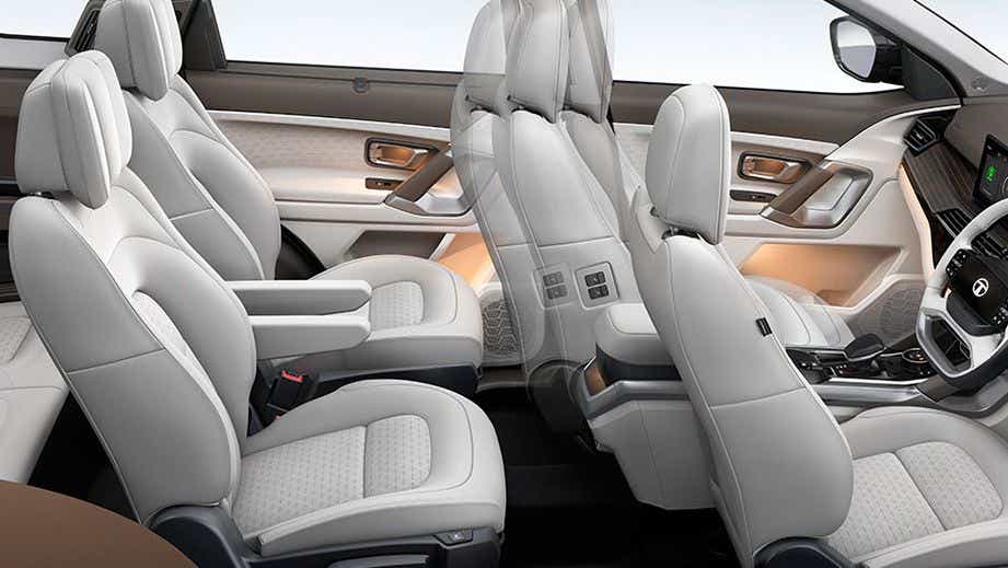interior seating view of a Tata Safari