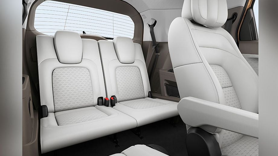 Rear seat and interior view of a Tata Safari