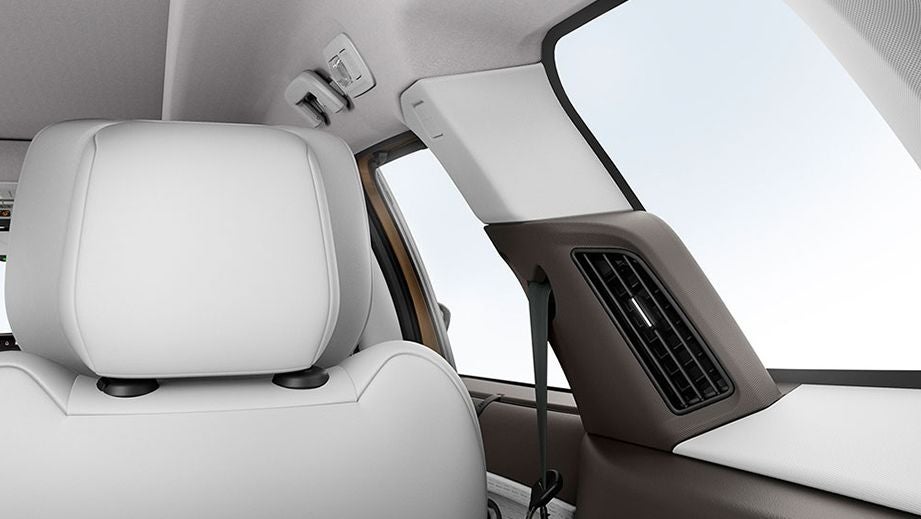 Rear seat and interior air vent of a Tata Safari