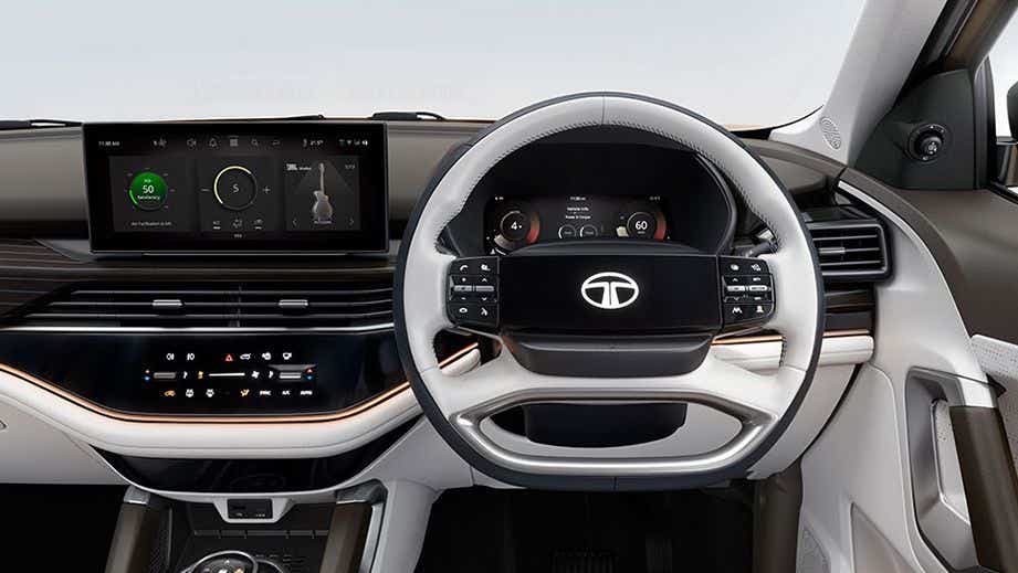 interior dashboard view of a Tata Safari