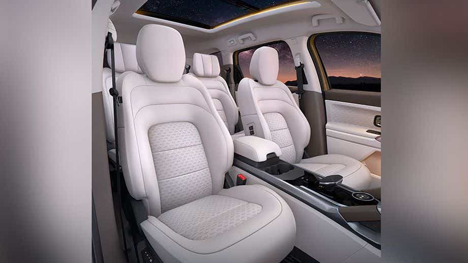 interior front seats and dashboard of a Tata Safari