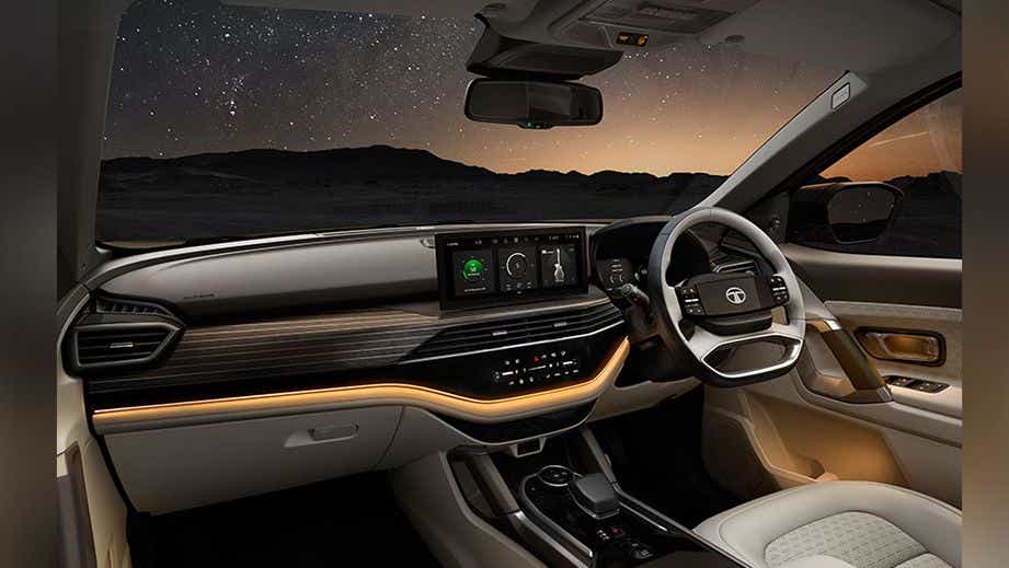 interior dashboard of a Tata Safari