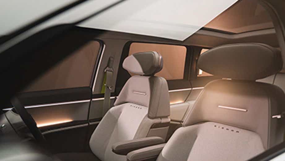 interior front seats of a Tata Sierra EV