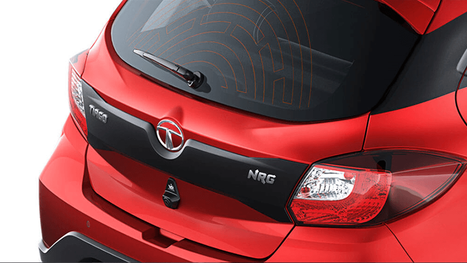 Rear view of a Tata Tiago NRG