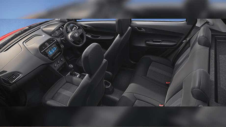interior cabin view of a Tata Tiago NRG