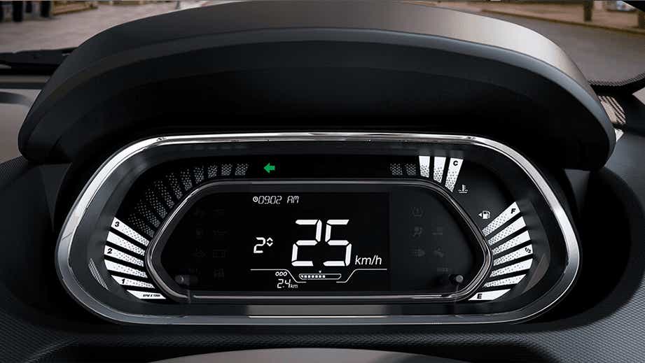 Instrument cluster of a Tata Tiago NRG