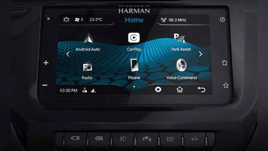 infotainment system of a Tata Tigor EV