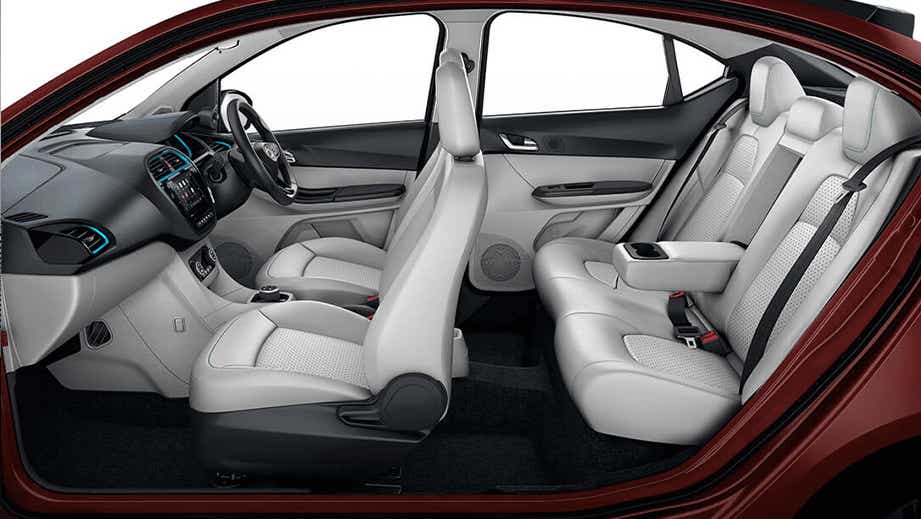 side interior view of a Tata Tigor EV