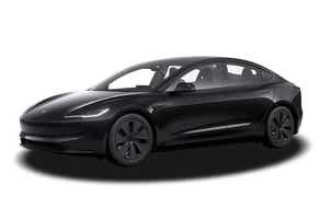 front three-quarter view of a Black Tesla Model 3