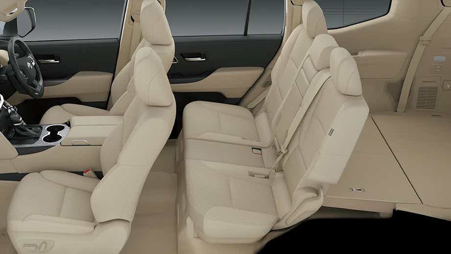 interior seats view of a Precious White Pearl Toyota Land Cruiser 300