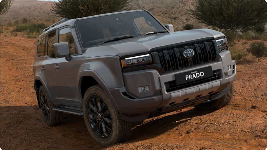 front three-quarter view of a Toyota Land Cruiser Prado