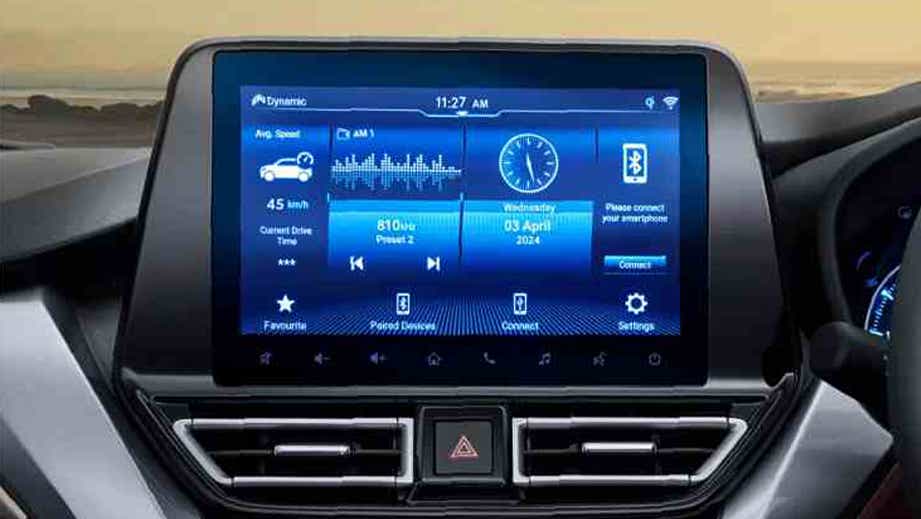 Interior dashboard of a Toyota Urban Cruiser Taisor