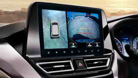 Infotainment screen and reversing camera view of a Toyota Urban Cruiser Taisor