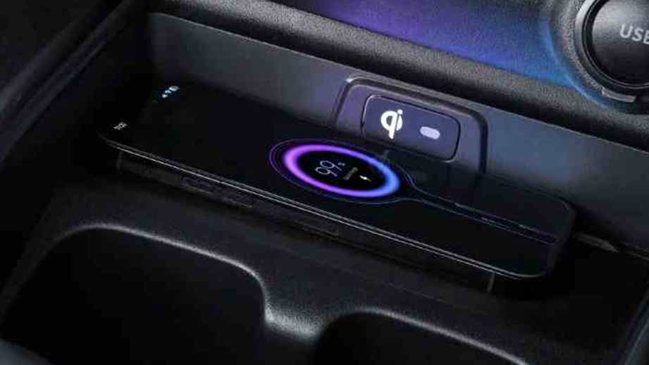 Wireless charging dock in a Toyota Urban Cruiser Taisor