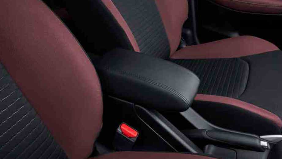 interior front seat and armrest of a Toyota Urban Cruiser Taisor