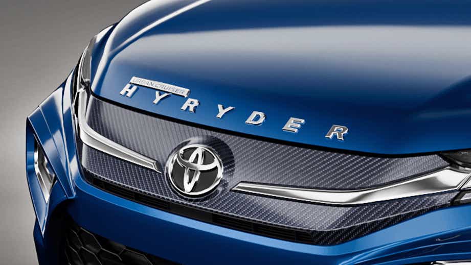 front grille close-up of a Toyota Urban Cruiser Hyryder