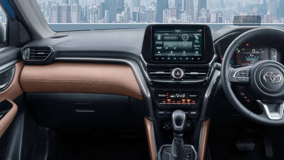 dashboard view of a Toyota Urban Cruiser Hyryder