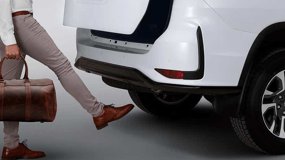 rear view of a Toyota Fortuner Legender with open boot