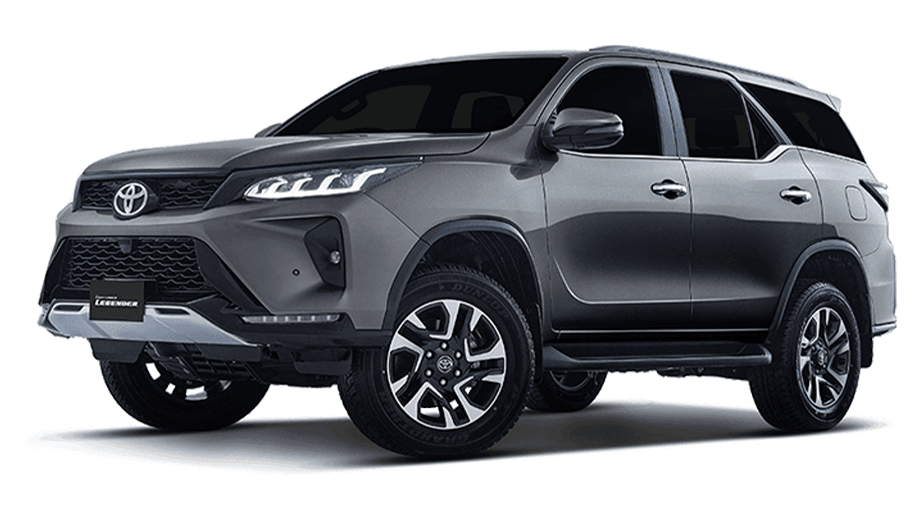 front three-quarter view of a Toyota Fortuner Legender
