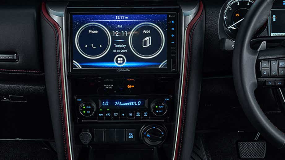 Interior dashboard of a Toyota Fortuner Legender