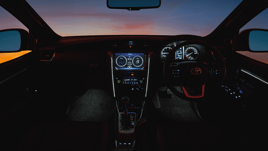 interior dashboard view of a Toyota Fortuner Legender