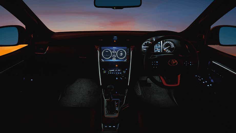 interior dashboard view of a Toyota Fortuner Legender