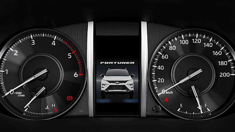 Instrument cluster and dashboard of a Toyota Fortuner Legender