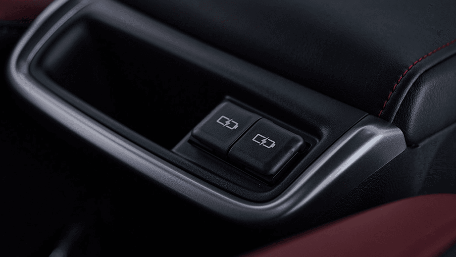 close-up of center console switches in a Toyota Fortuner Legender