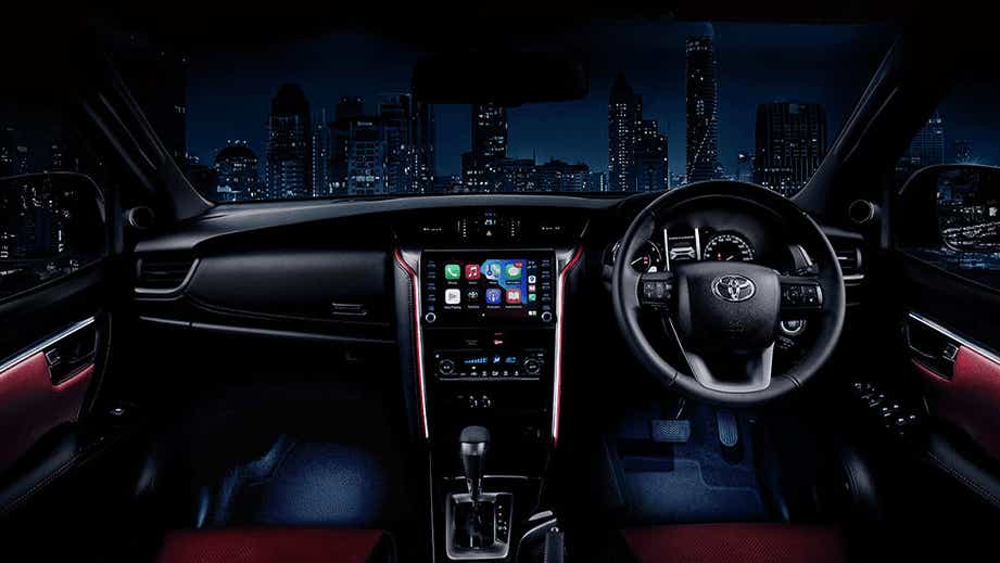 Interior dashboard of a Toyota Fortuner Legender