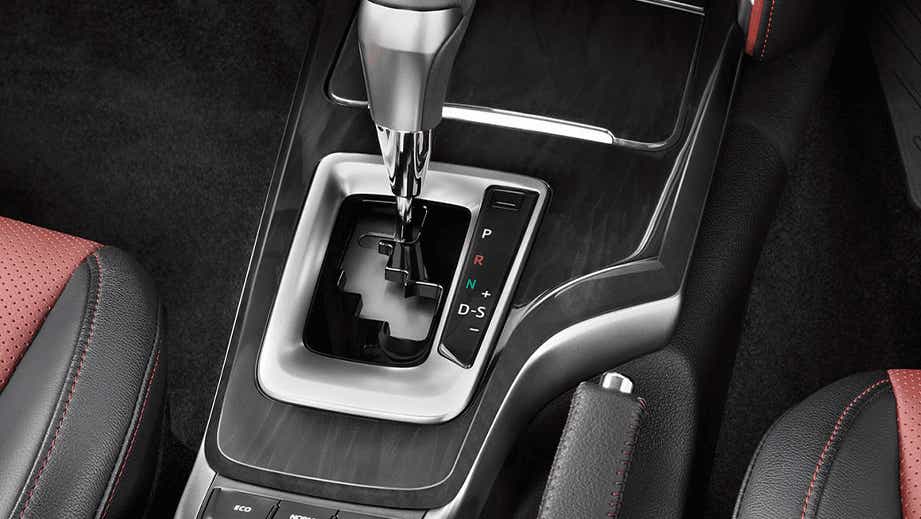 Gear shifter and center console of a Toyota Fortuner Legender