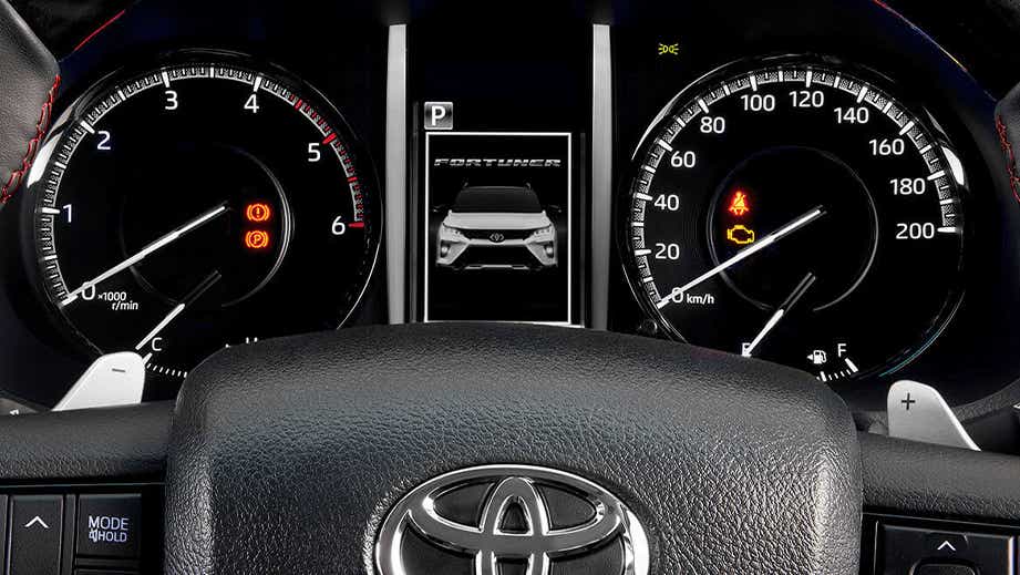 instrument cluster view of a Toyota Fortuner Legender