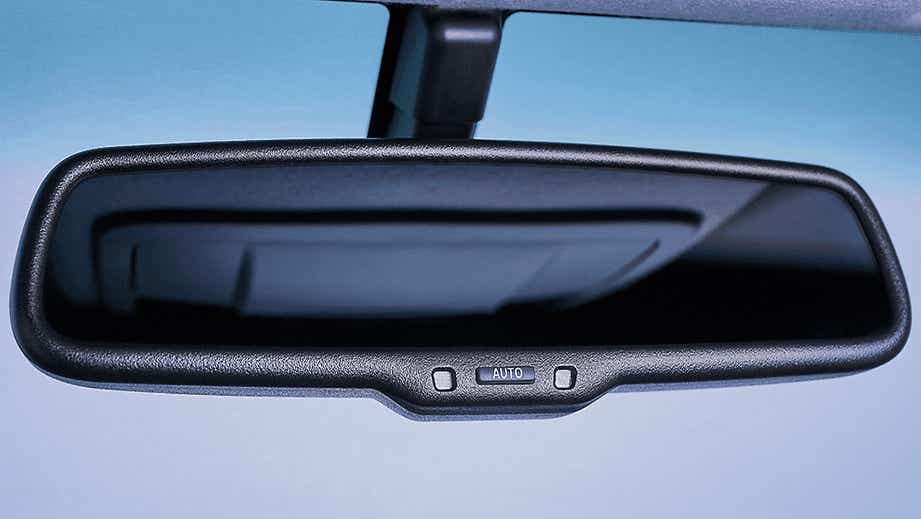 rear-view mirror close-up of a Toyota Fortuner Legender