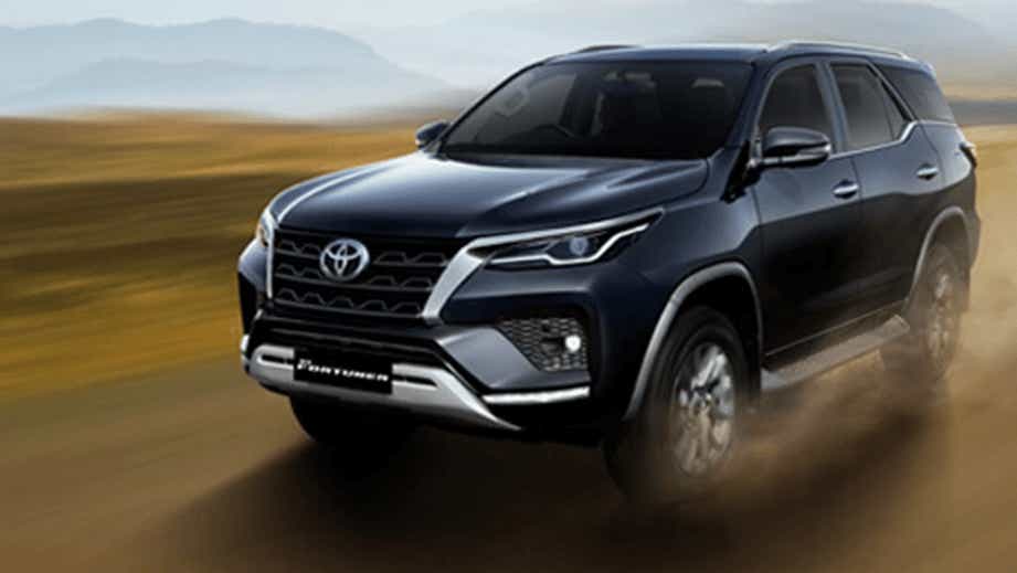 front three-quarter view of a Toyota Fortuner