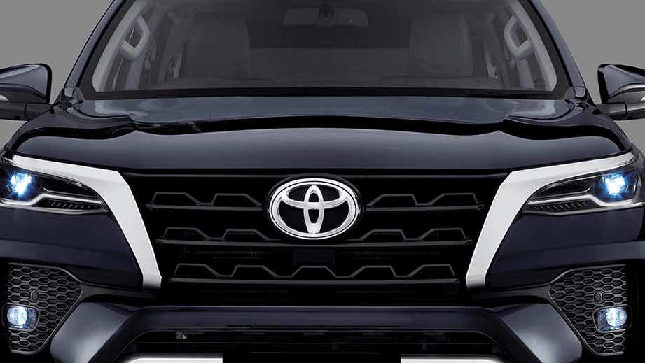 front grille view of a Toyota Fortuner