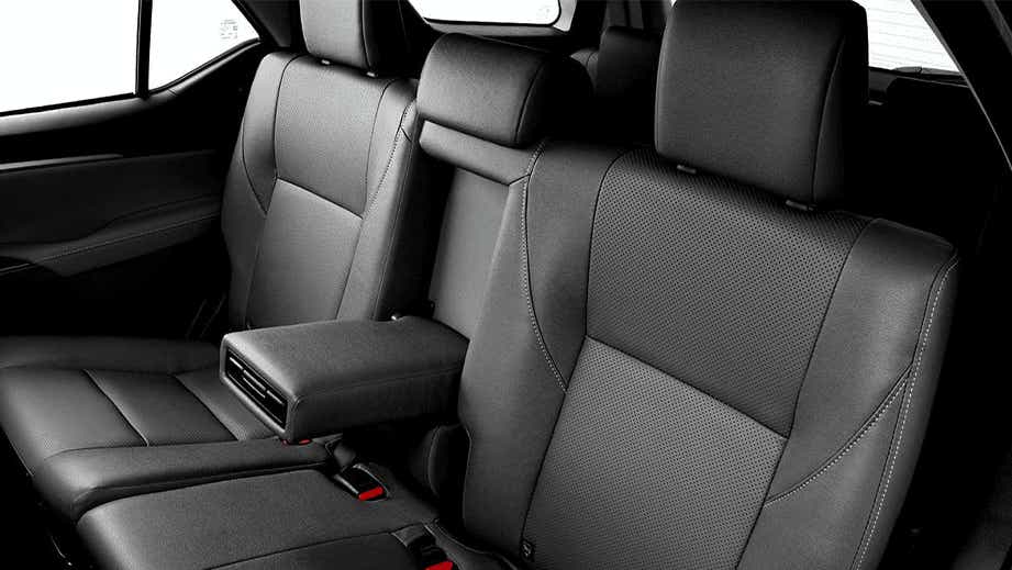 rear seat interior of a Toyota Fortuner