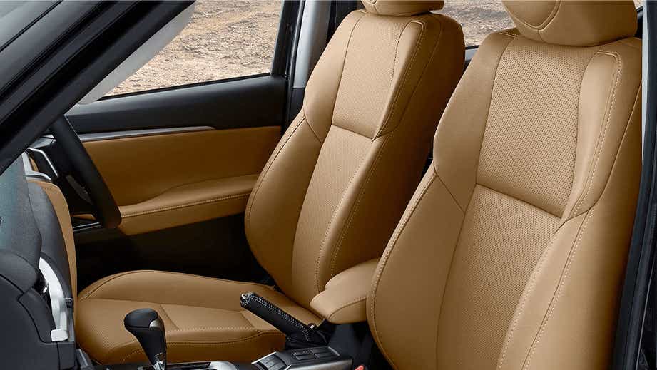 front seats and dashboard of a Toyota Fortuner