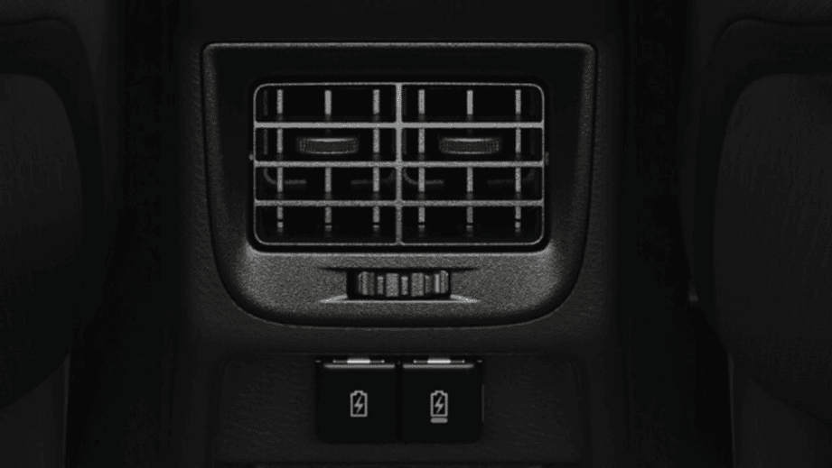 rear AC vent and USB ports of a Toyota Glanza