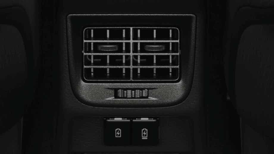 rear AC vent and USB ports of a Toyota Glanza