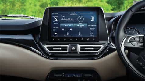 infotainment system and dashboard of a Toyota Glanza