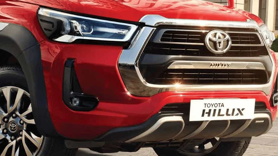 front view of a Emotional Red Toyota Hilux