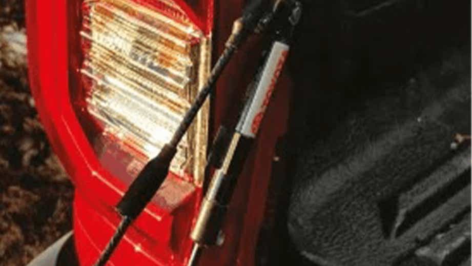 Tail light close-up of a Toyota Hilux