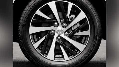 close-up of a wheel of a Toyota Innova Crysta