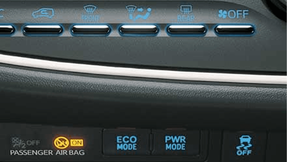 interior dashboard controls of a Toyota Innova Crysta