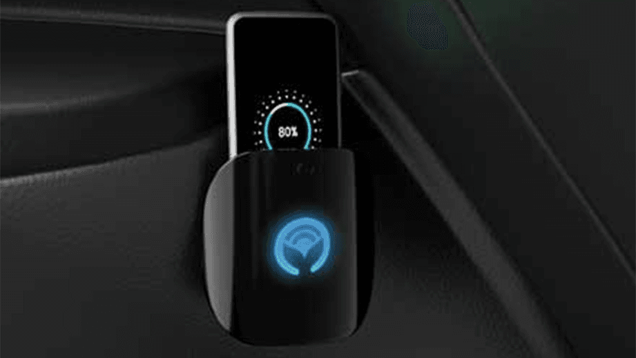 Wireless phone charger pad in a Toyota Innova Crysta interior