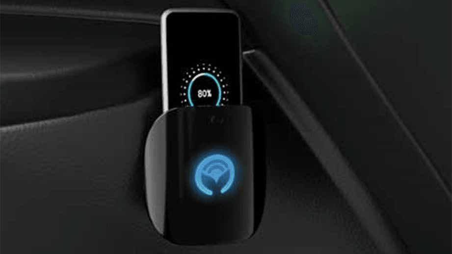 Wireless phone charger pad in a Toyota Innova Crysta interior